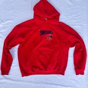 Vintage Snow Flower Hoodie Red Large